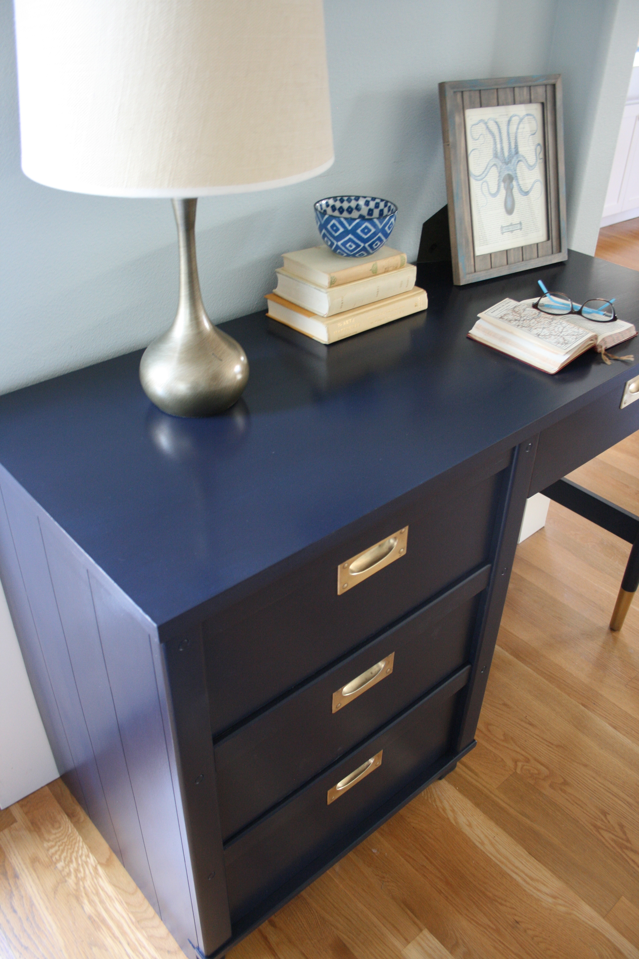 Coastal Blue Desk - Saw Nail and Paint