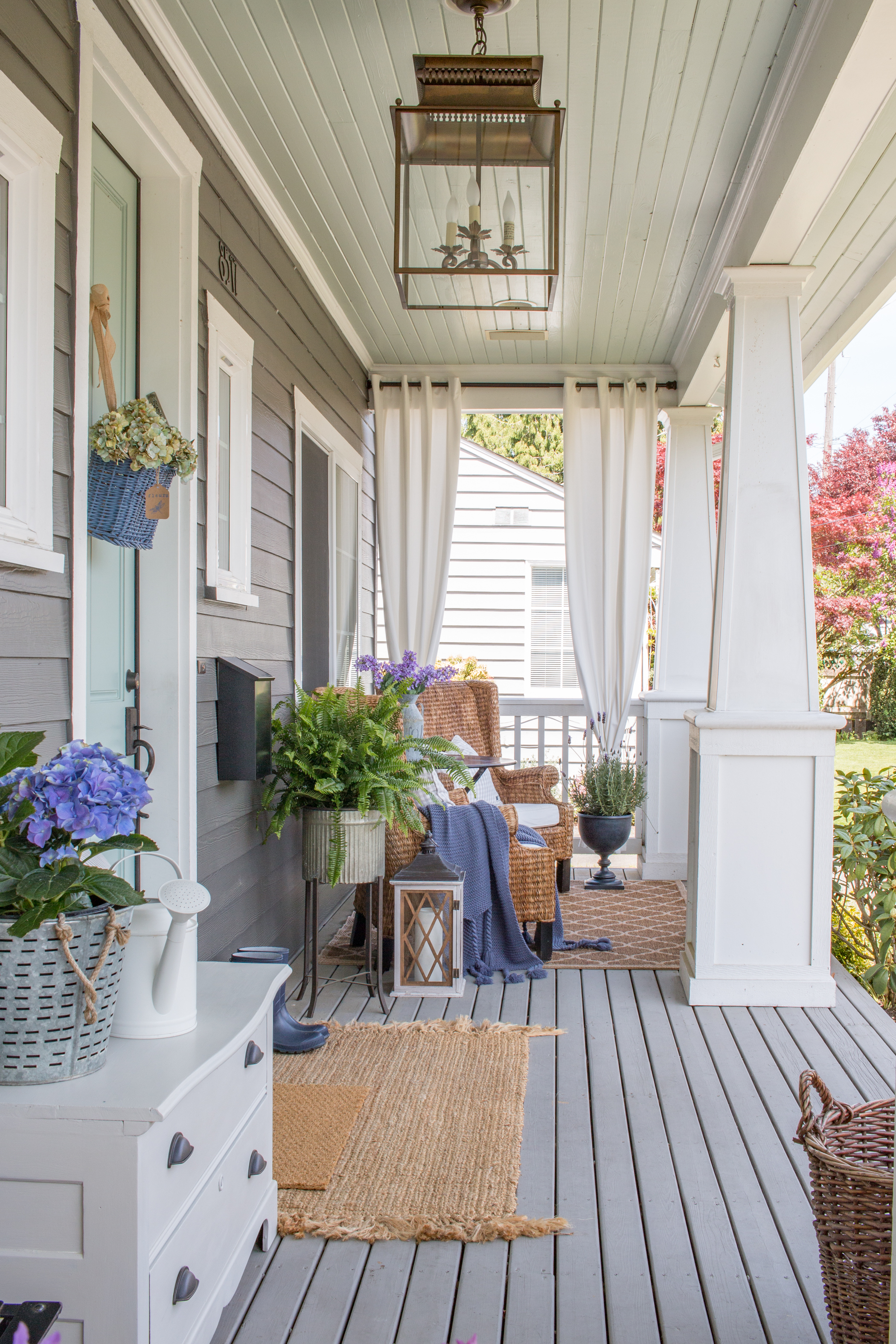 Front Porch With Pottery Barn Bolton Lantern 3 Saw Nail And Paint