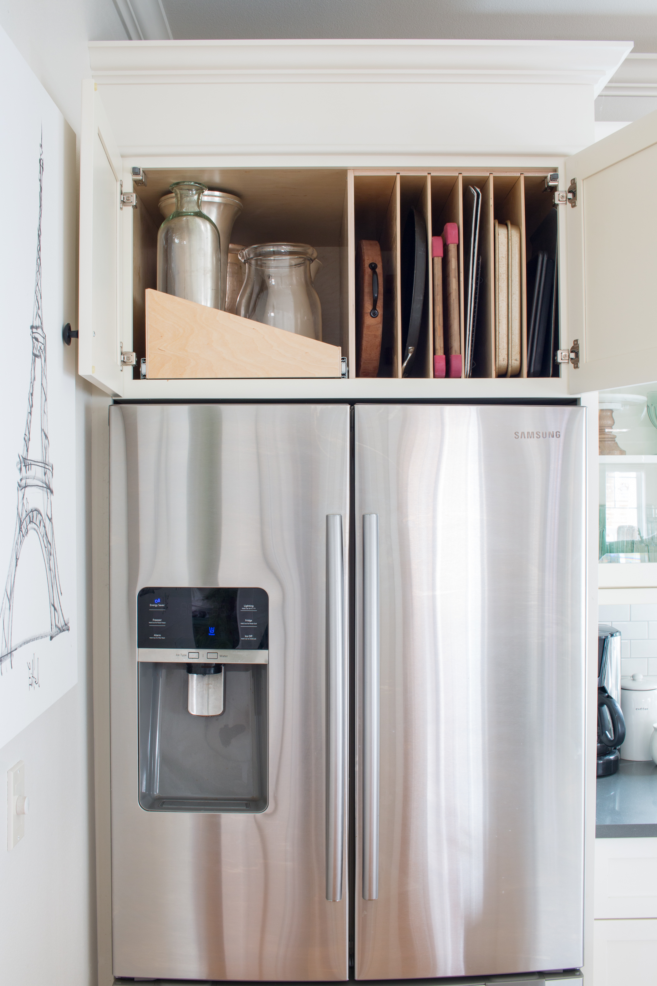 Above refrigerator shelving - Saw Nail and Paint